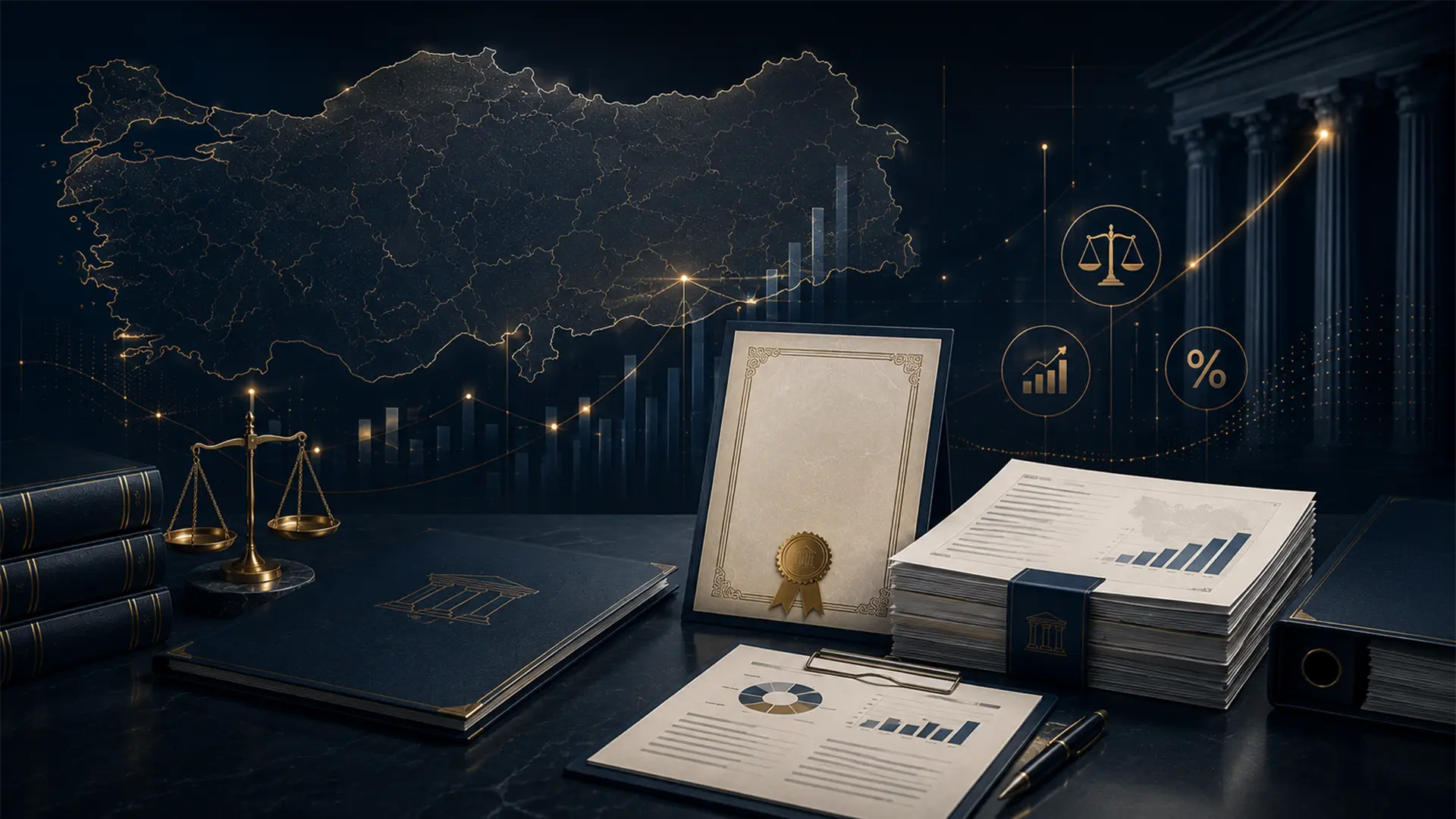 Important Amendments Regarding Tax and Investment Incentives in Turkey (2026) Illustration representing the 2026 tax and investment incentive reforms in Turkey, including income tax exemptions, Qualified Service Center incentives, corporate tax benefits, foreign investment regulations and the Istanbul Financial Center regime.